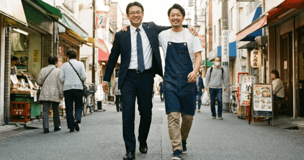 税理士が経営者と二人三脚で相談に乗っている信頼感のある風景